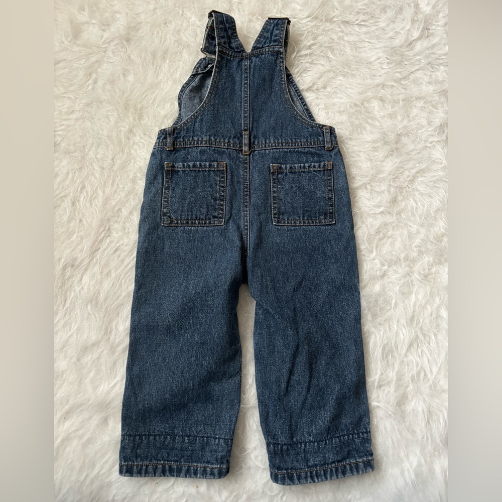 2008 Gymboree Blue Denim Overalls with Puppy Patch - Picture 3 of 4